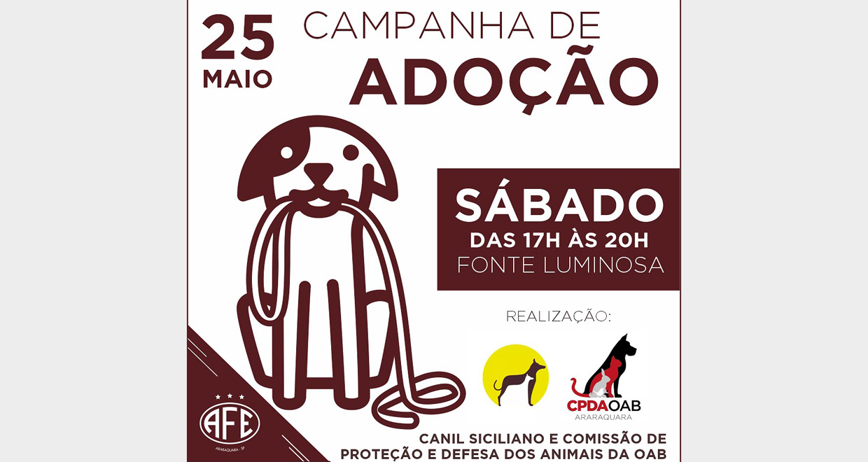 Jogo da Ferroviária terá ação em apoio a campanha de adoção