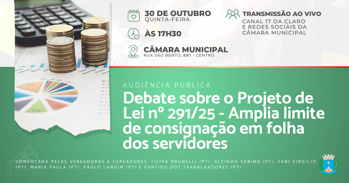 Audiência vai debater projeto que amplia limite de empréstimo consignado a servidores municipais