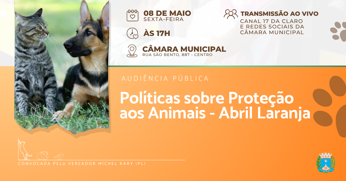 Câmara realiza Audiência Pública sobre políticas de proteção aos animais